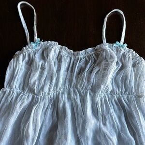 Victoria Secret I Do Collection, white and blue polka dot sheer lingerie, Size M